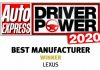 LEXUS ELETTO MIGLIOR BRAND DEL REGNO UNITO PER IL QUARTO ANNO CONSECUTIVO NEL SONDAGGIO DRIVER POWER DI AUTO EXPRESS
