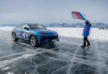La Lamborghini Urus stabilisce il record di velocità sul ghiaccio del lago Baikal