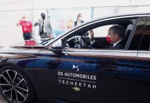 IL PRINCIPE ALBERTO DI MONACO AL VOLANTE DELLA DS 9 E-TENSE 4X4 360 E ANTÓNIO FÉLIX DA COSTA SUL PODIO DEL MONACO E-PRIX