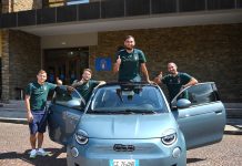 La Nazionale a bordo della Nuova 500