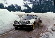 Carlos Tavares taglia il traguardo del 24° Rally Storico di Monte Carlo a bordo di una Lancia Stratos