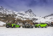 Le supersportive Lamborghini in assetto invernale